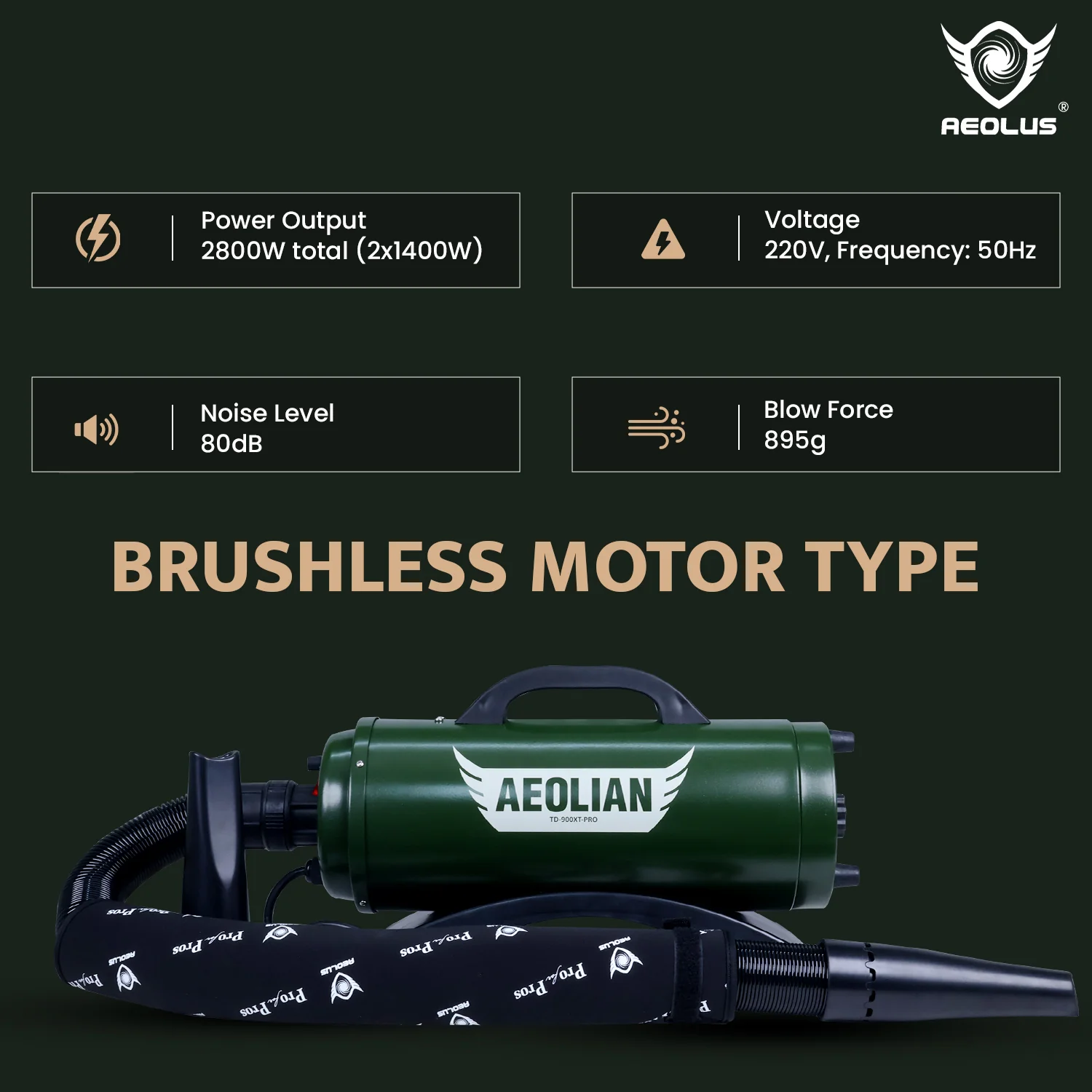 Hercules Pro Ametek Double Motor Pet Dryer - Avocado Green - Image 3