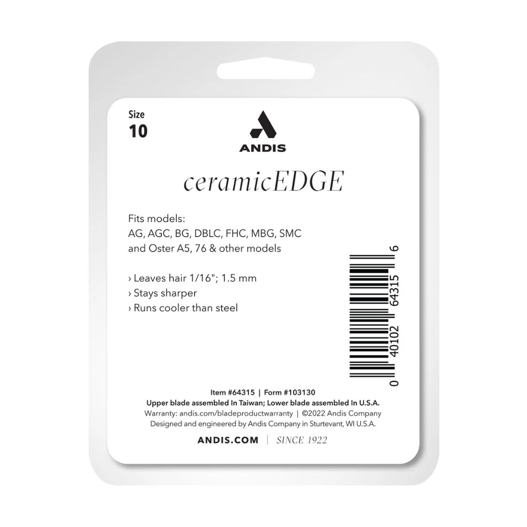 Andis Ceramic Edge Detachable Blade, Size 10 - Image 8