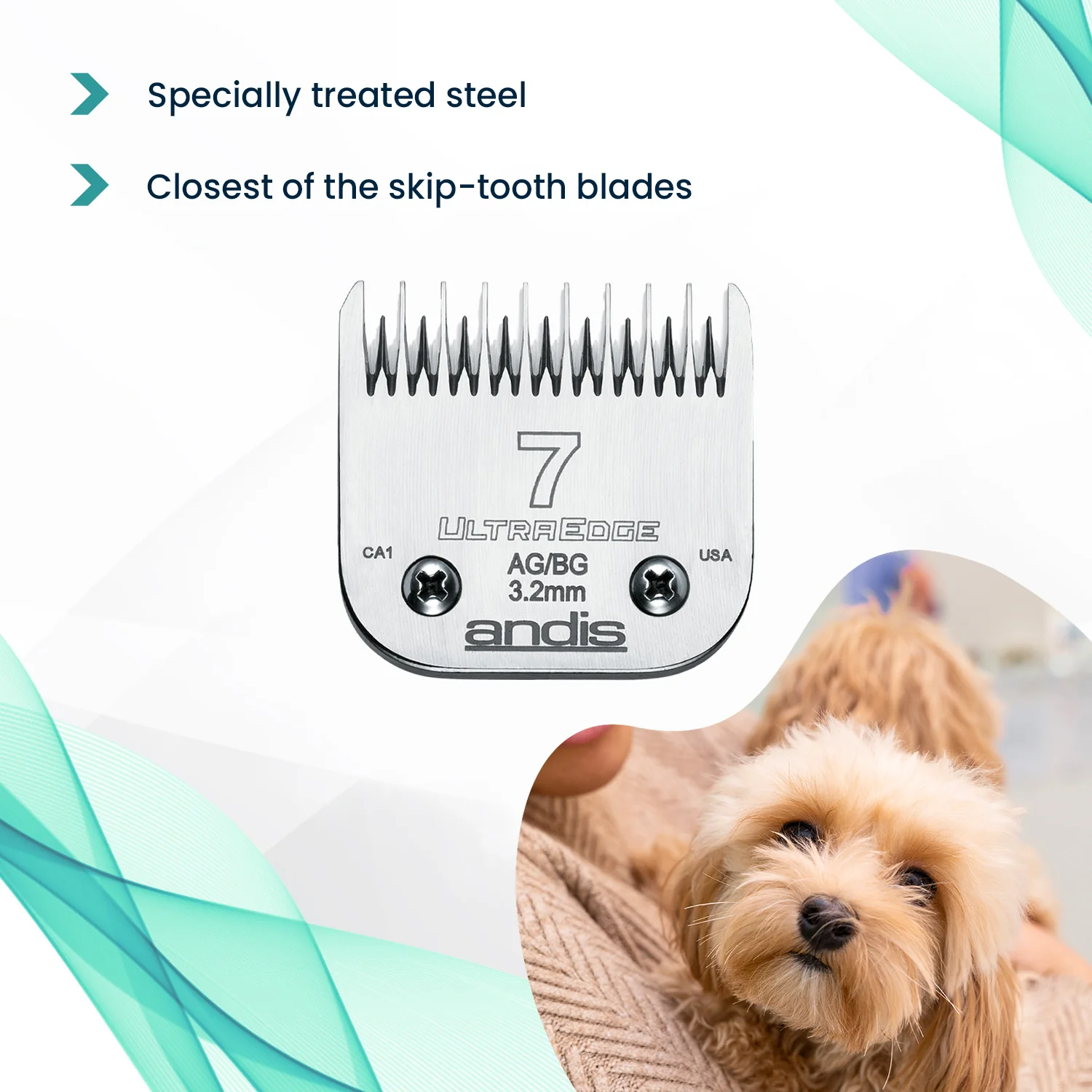 Andis Ultra Edge Blade, Size 7 Skip Tooth - Image 4