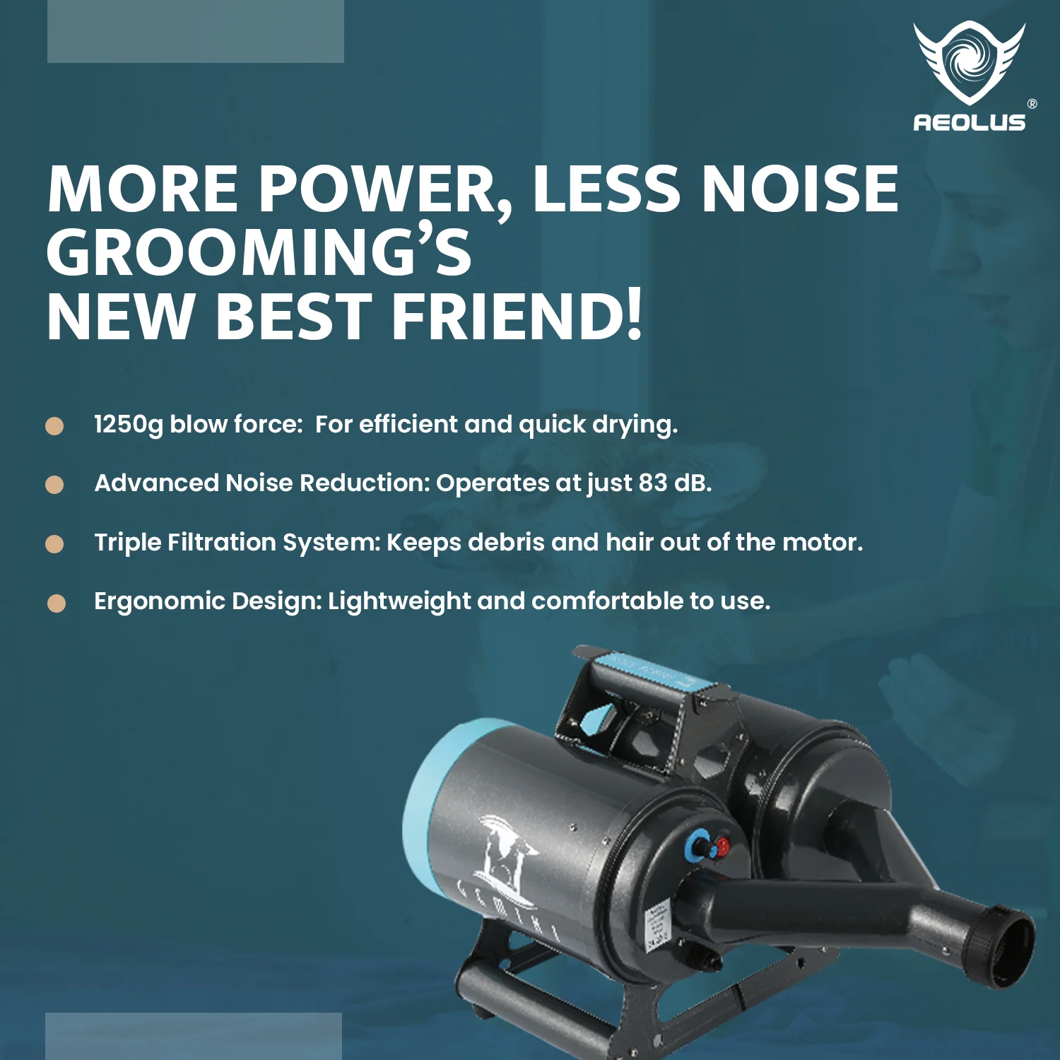 Aeolus Gemini Parallel Double Motor Pet Dryer - Image 5