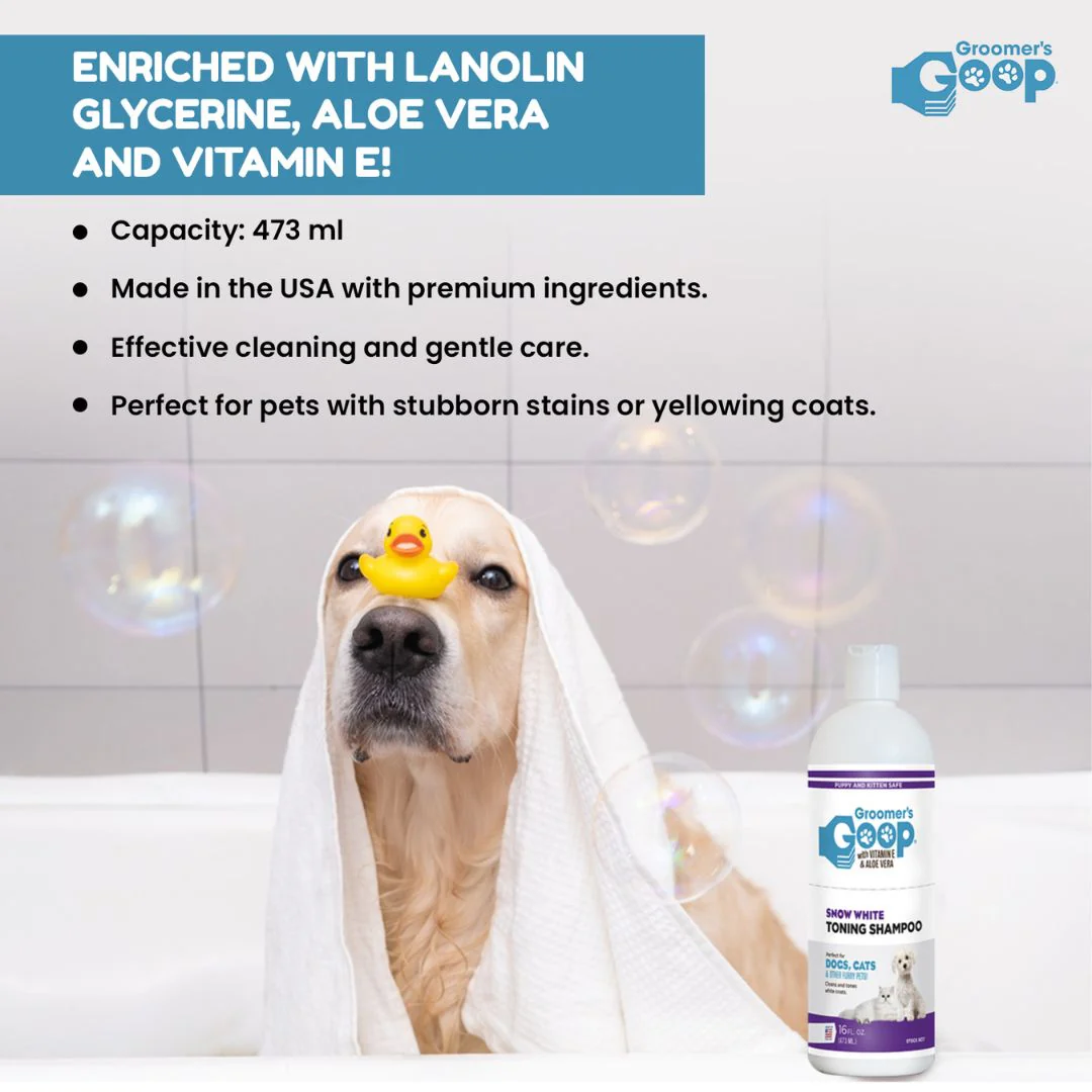 Groomers Goop Snow White Toning Shampoo, 473 ml - Image 5