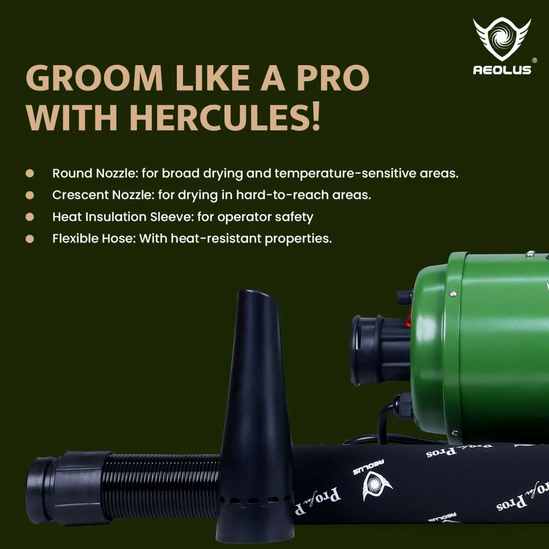 Hercules Pro Ametek Powered Double Motor Pet Dryer - Army - Image 3