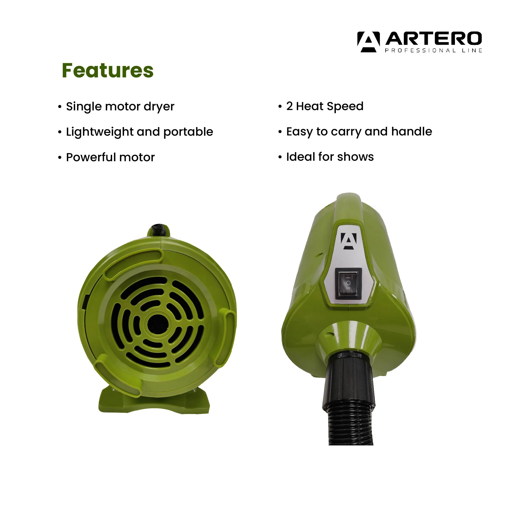 Artero Hulk Single Motor Dryer with Heater - Image 4