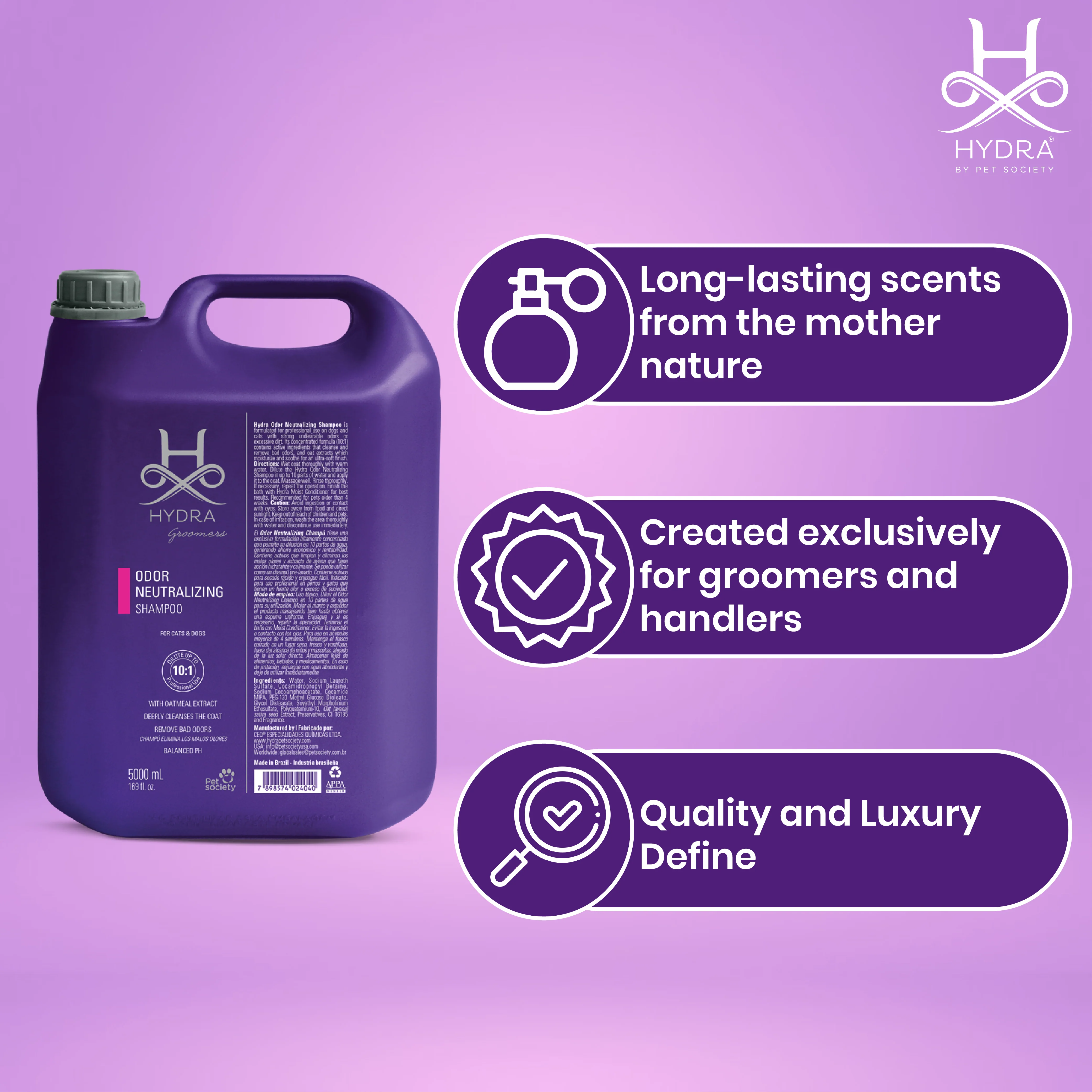 Hydra Groomers Odour Neutralizing Shampoo for Dogs & Cats (5 L) - Image 5