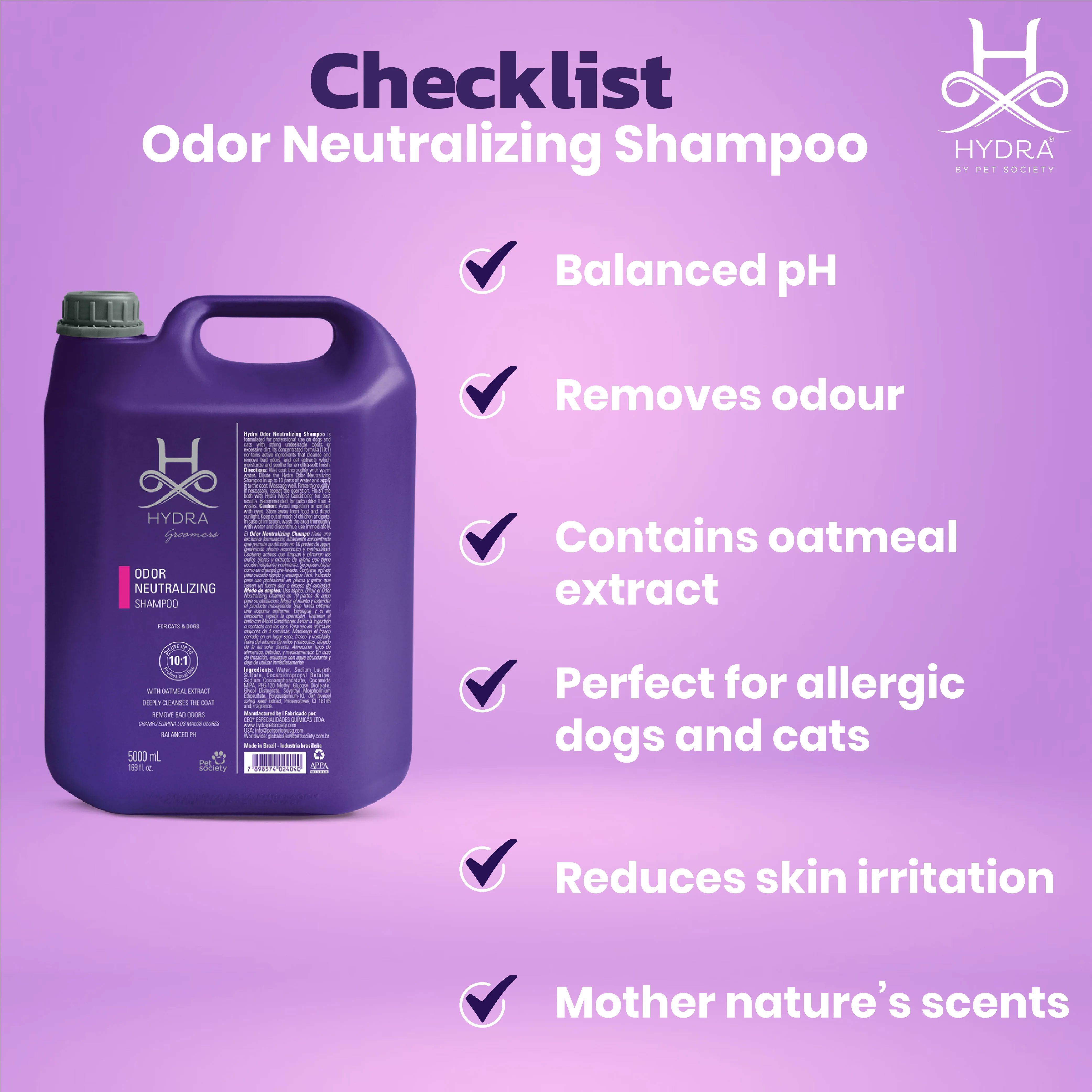 Hydra Groomers Odour Neutralizing Shampoo for Dogs & Cats (5 L) - Image 7