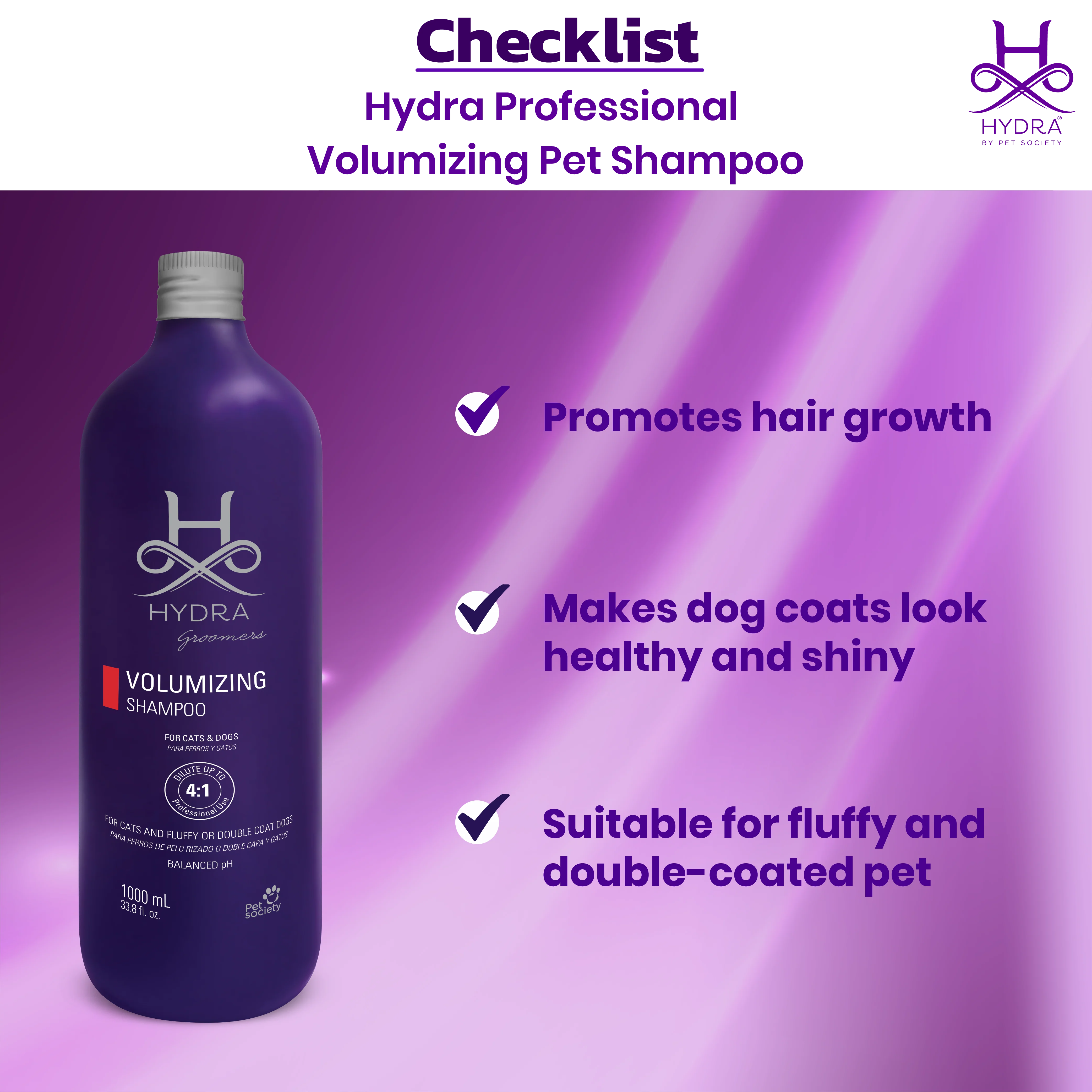 Hydra Groomers Volumizing Shampoo for Dogs & Cats (1 L) - Image 3
