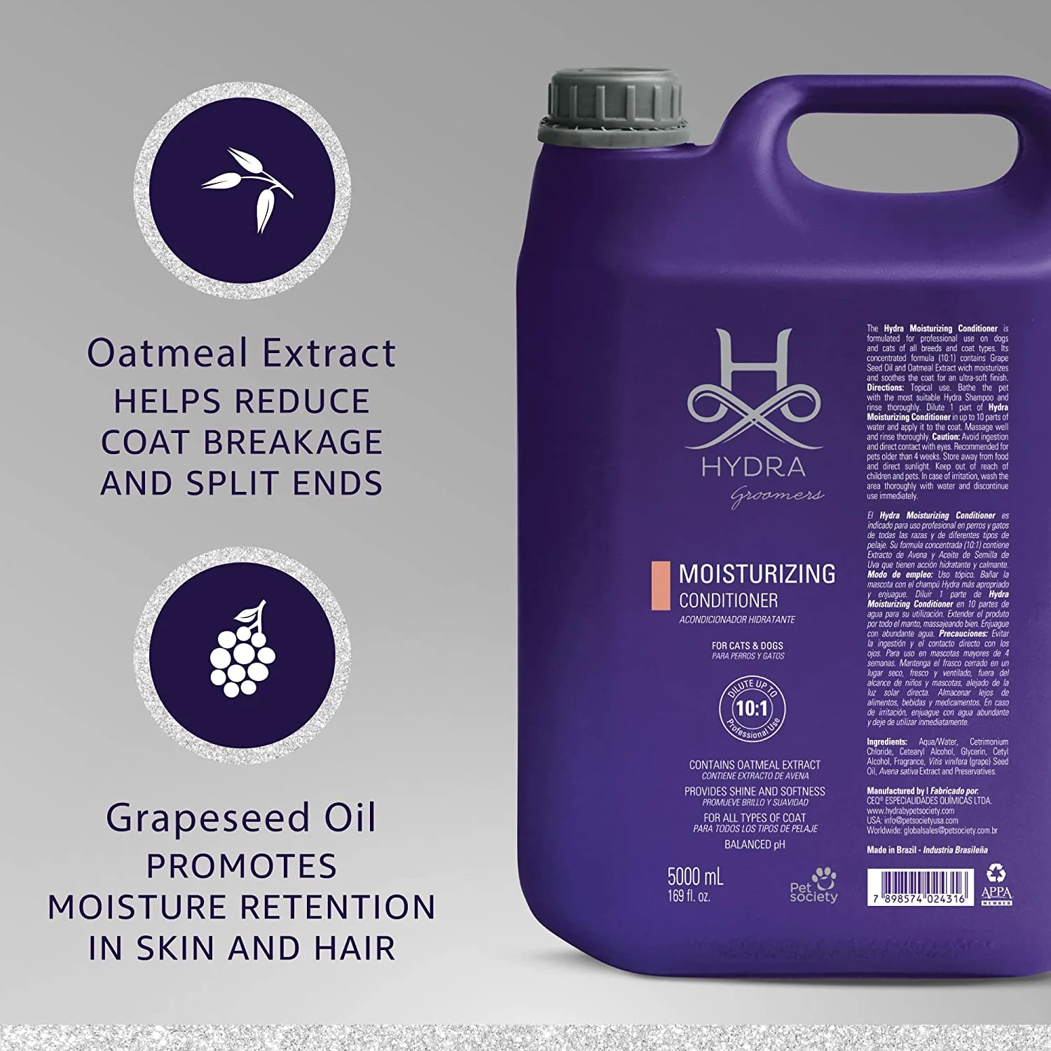 Hydra Groomers Moisturizing Conditioner for Cats and Dogs (5 L) - Image 4