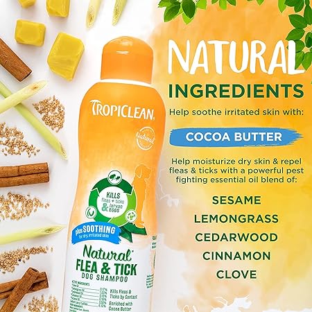 Tropiclean Natural Flea & Tick Shampoo Plus Soothing For Dogs, 3.8L - Image 6