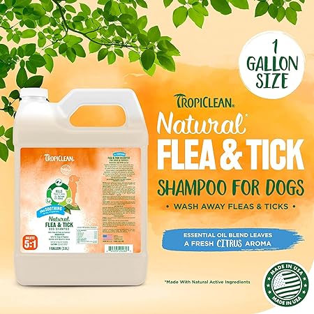 Tropiclean Natural Flea & Tick Shampoo Plus Soothing For Dogs, 3.8L - Image 7