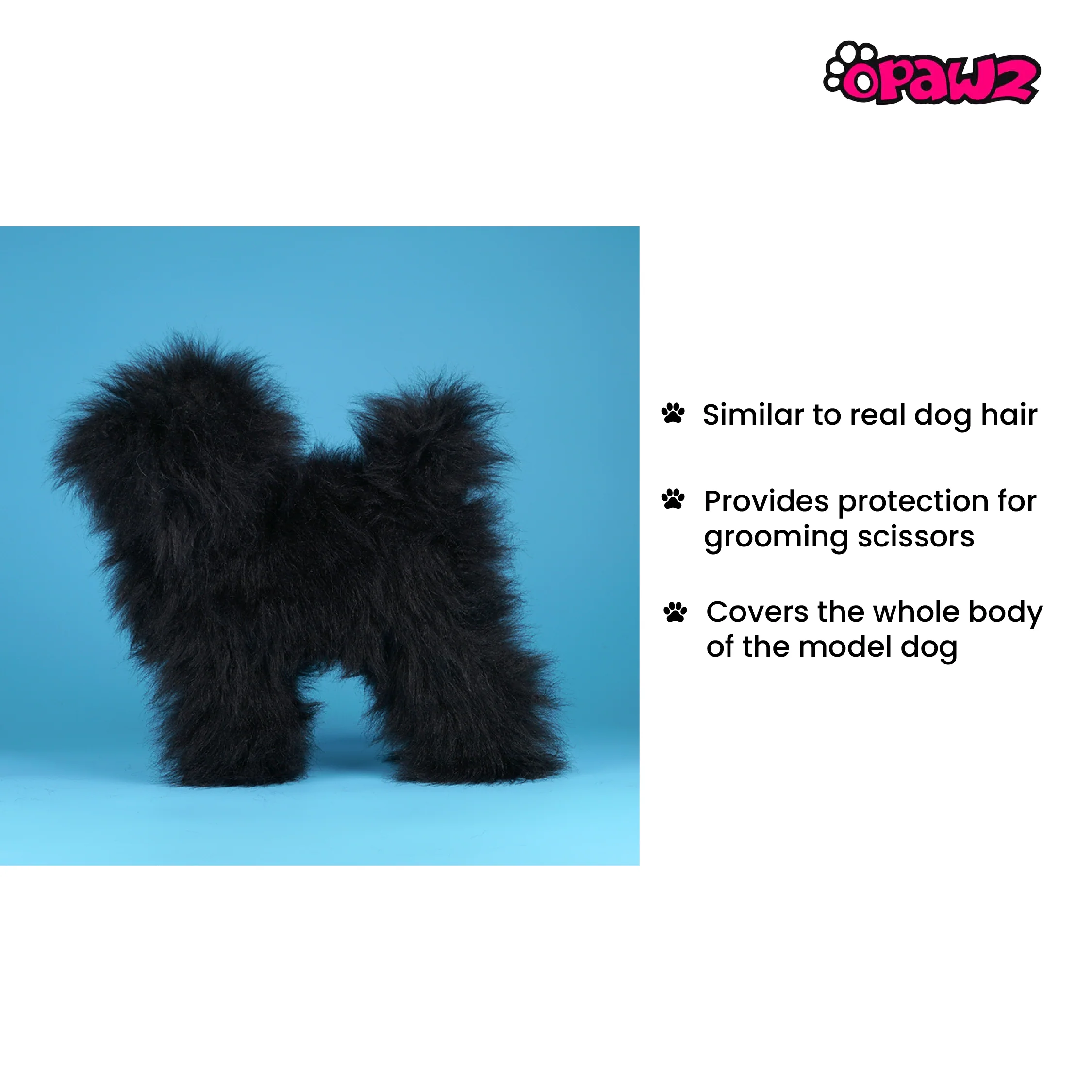 Opawz Toy Poodle Whole Body Dog Wig, Black - Image 3