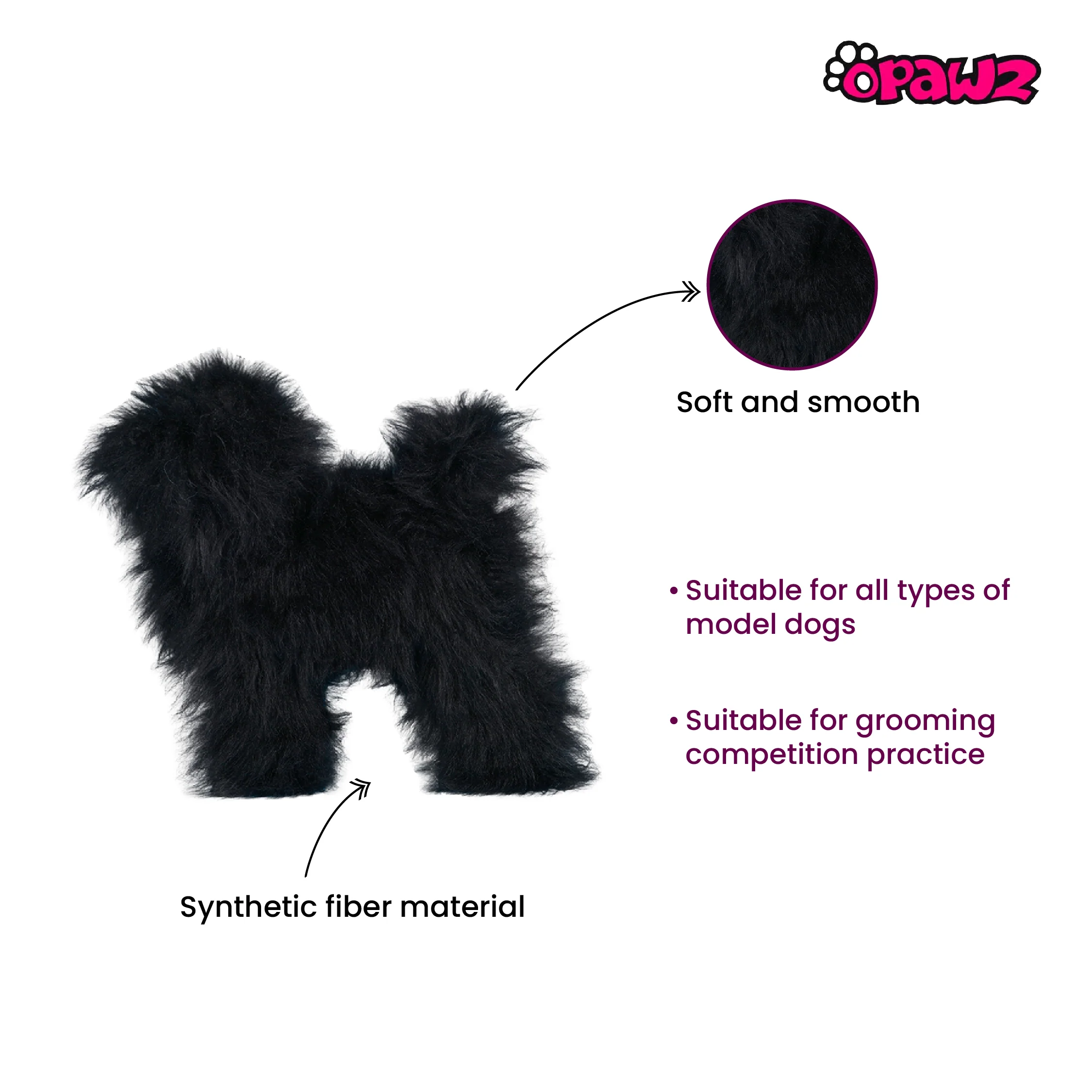 Opawz Toy Poodle Whole Body Dog Wig, Black - Image 4