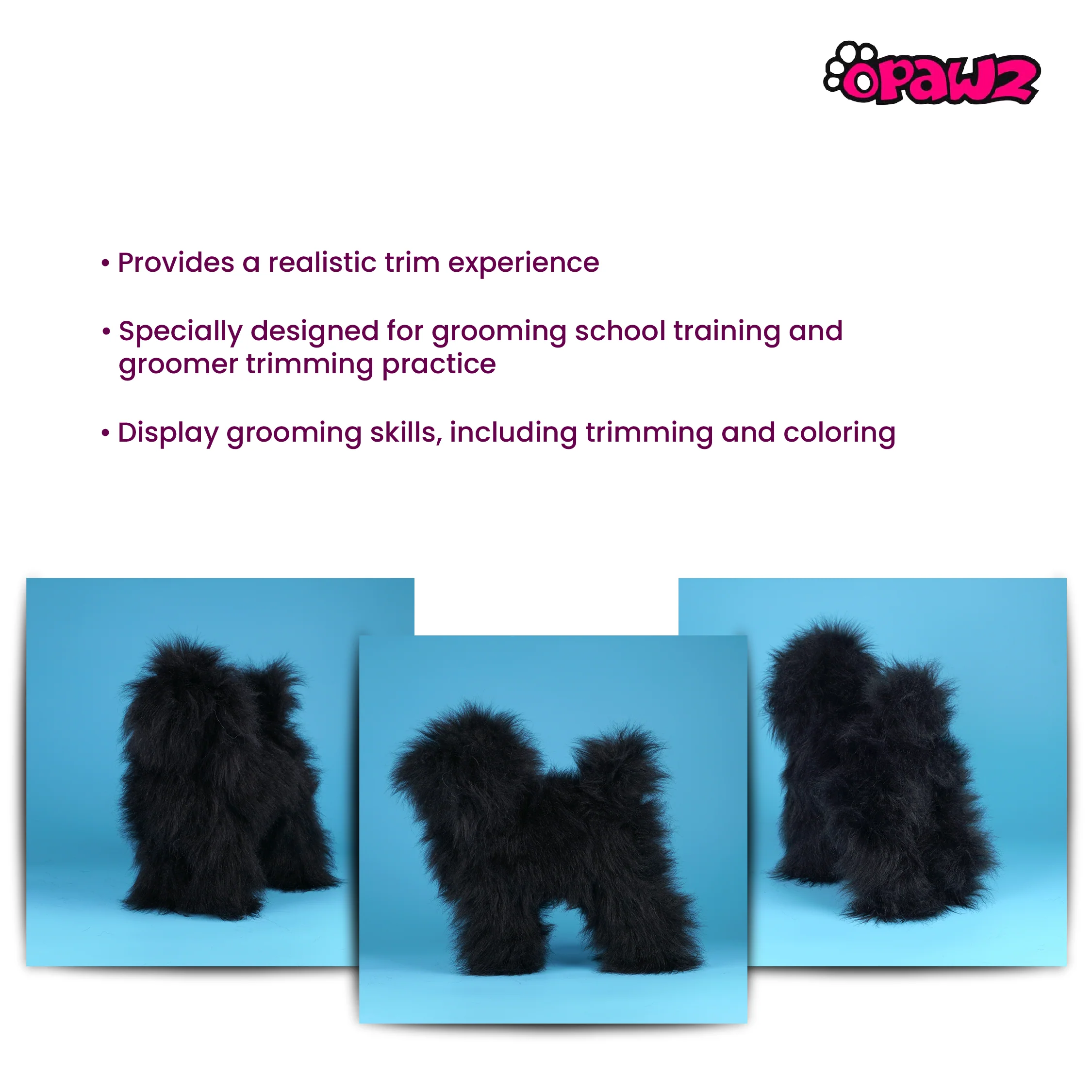 Opawz Toy Poodle Whole Body Dog Wig, Black - Image 5