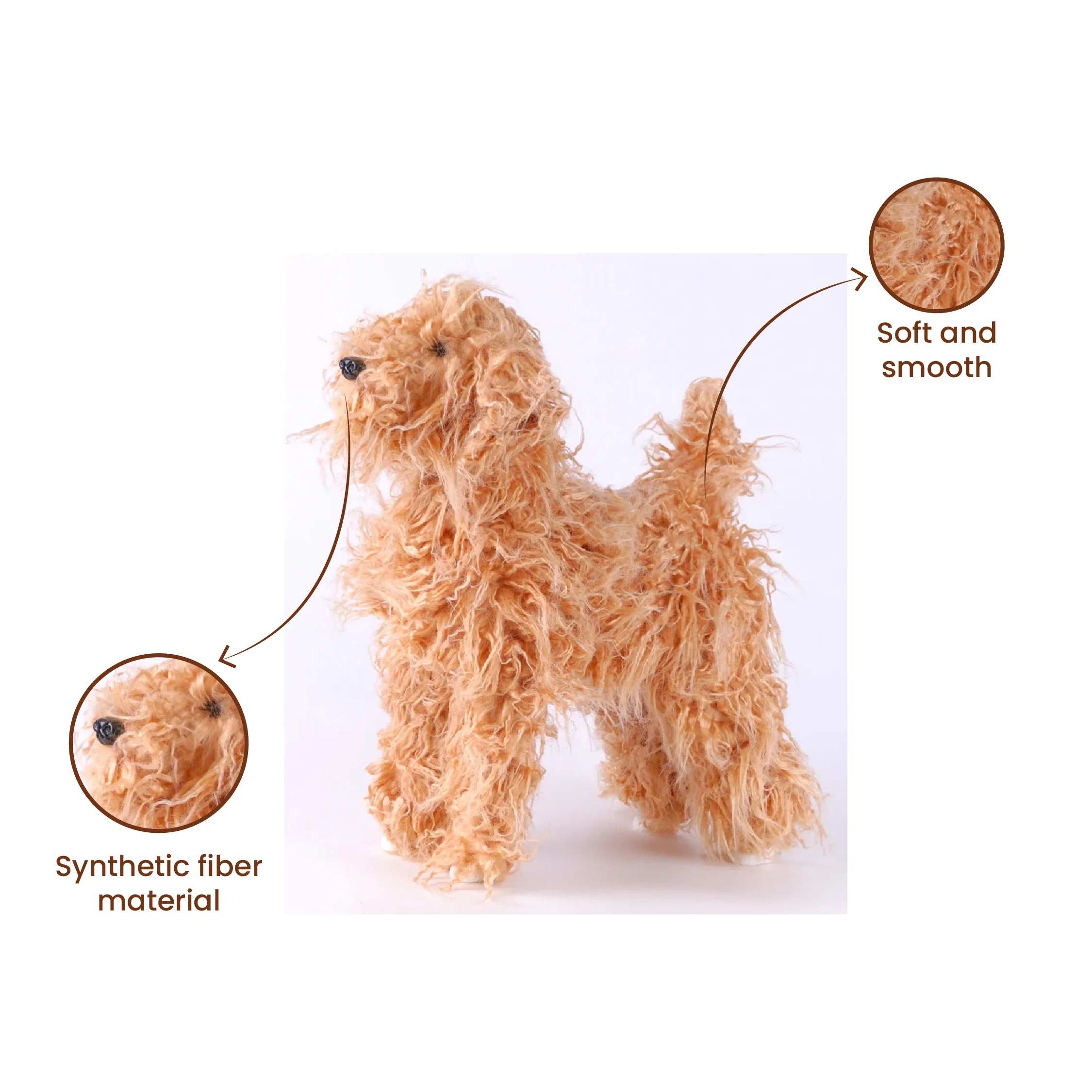 Opawz Toy Poodle Whole Body Dog Wig, Brown - Image 3
