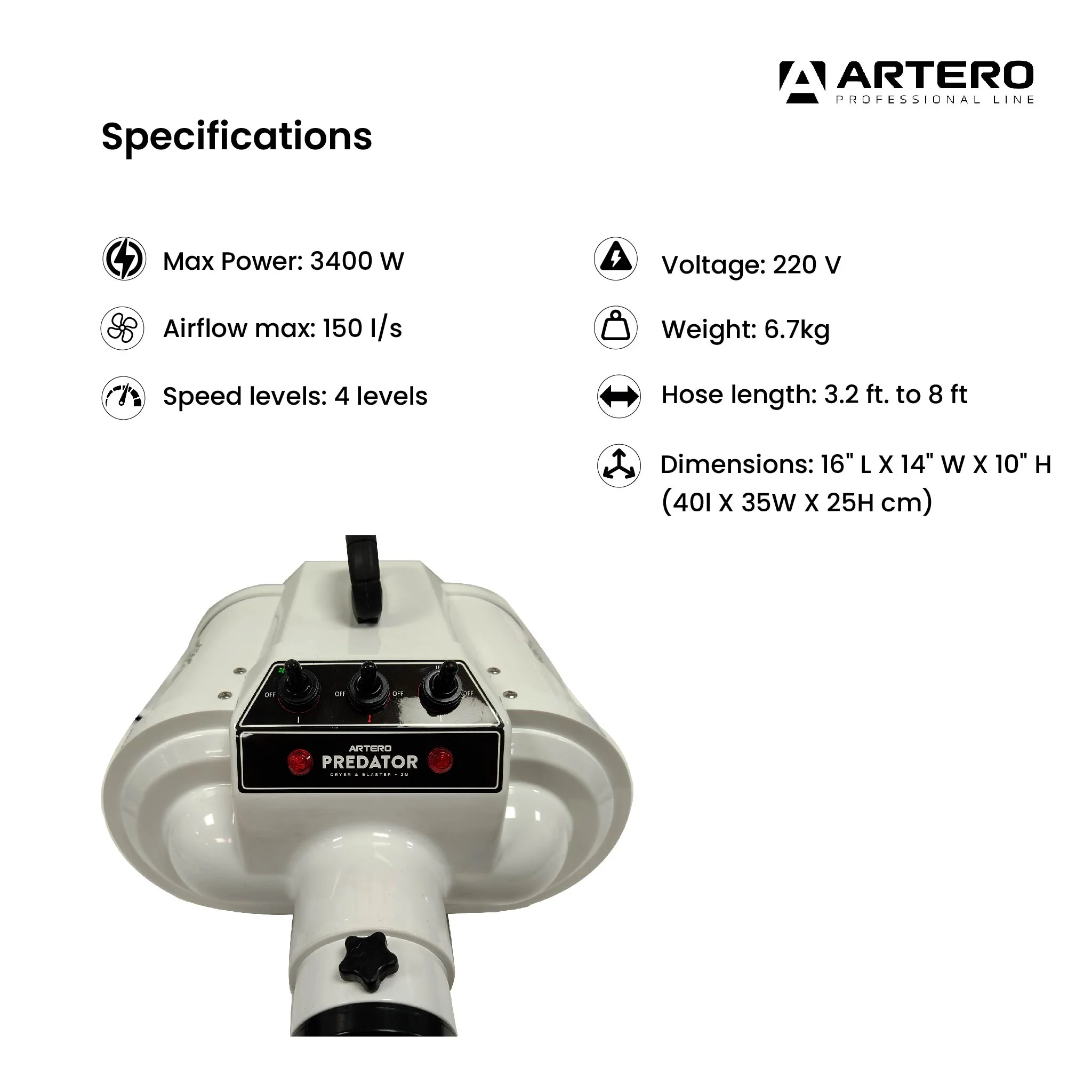 Artero Predator Double Motor  Dryer - Image 3
